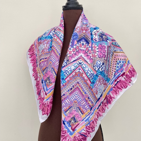 New Louis Vuitton Scarf Monogram Paradise Pink Multicolor Silk Wrap - Picture 7 of 13